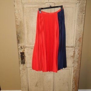 Lacoste Women's Colorblock Pleated Long Skirt Size Small (M-12)